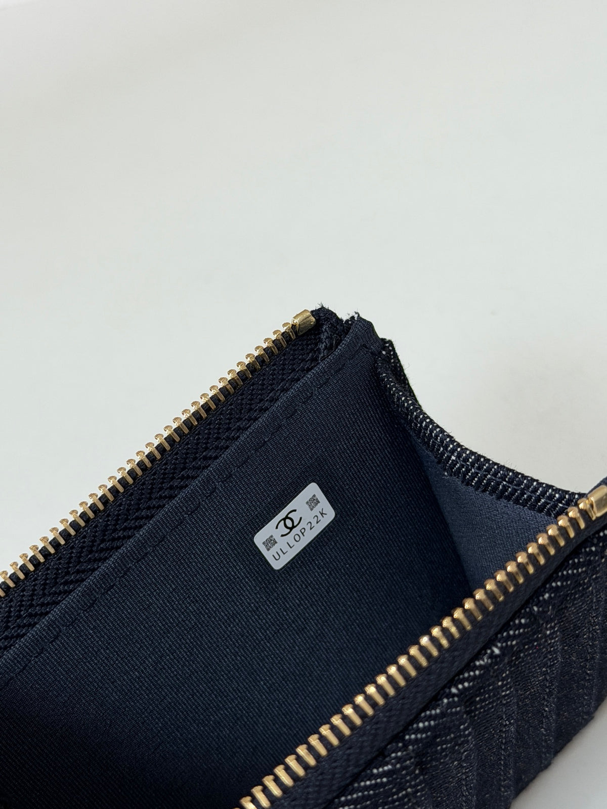 Carteira Chanel - Jeans Azul - 13cm