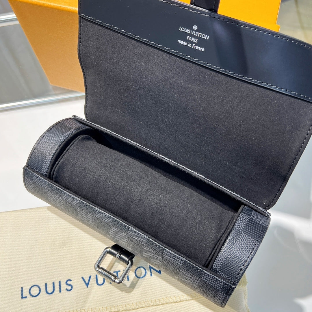 Porta-Relógios Louis Vuitton em couro genuíno