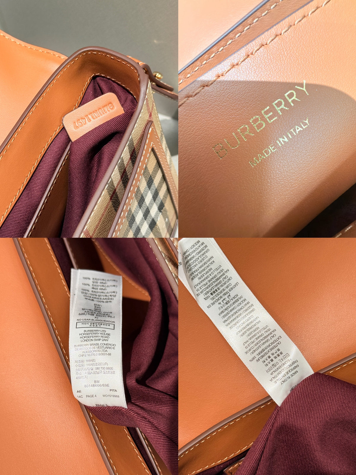 Burberry Note Vintage Check - Bolsa Transversal - 25 cm