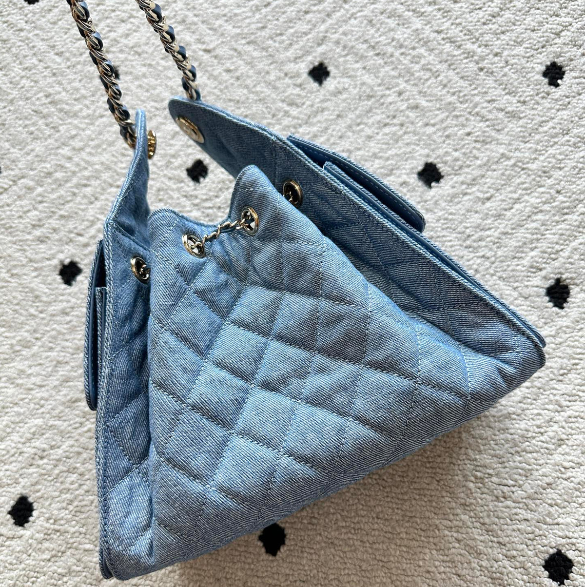 Bolsa Chanel 25 Jeans Denim Azul - 30cm