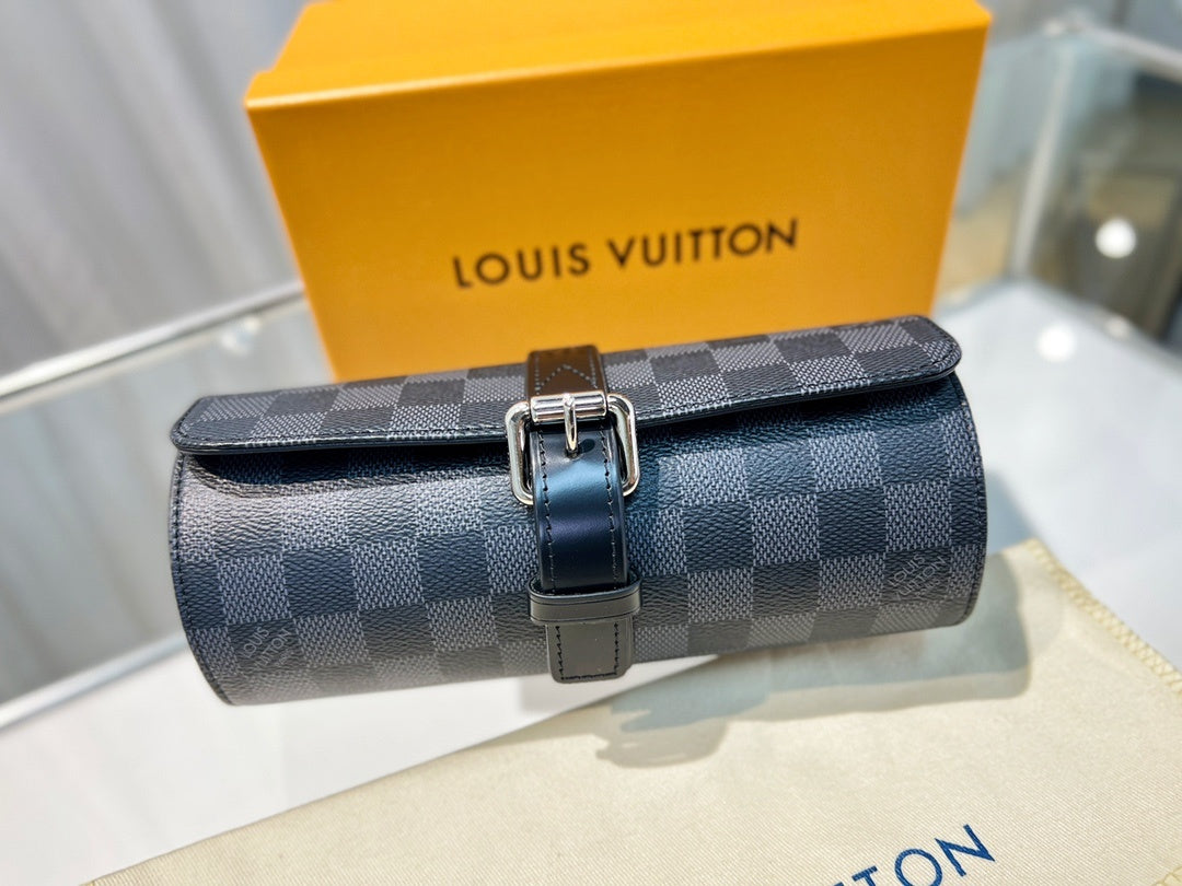 Porta-Relógios Louis Vuitton em couro genuíno