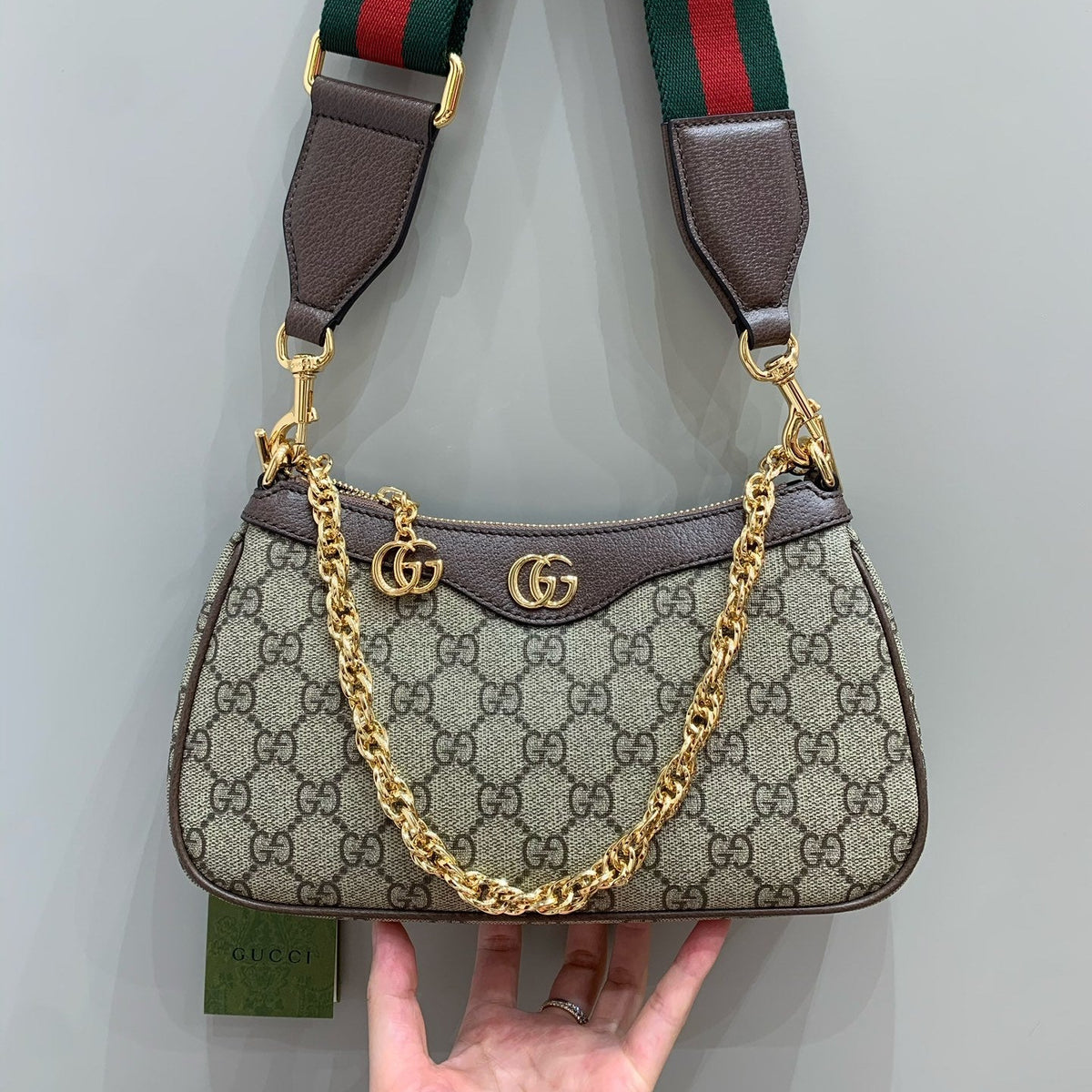 Bolsa Gucci GG Supreme com Alça Dupla - 25cm