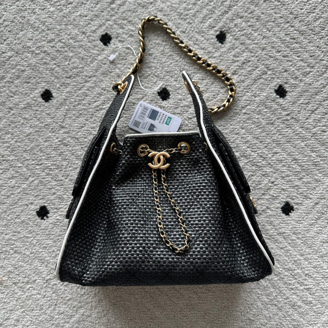 Bolsa Chanel 25 em Raffia - 30cm