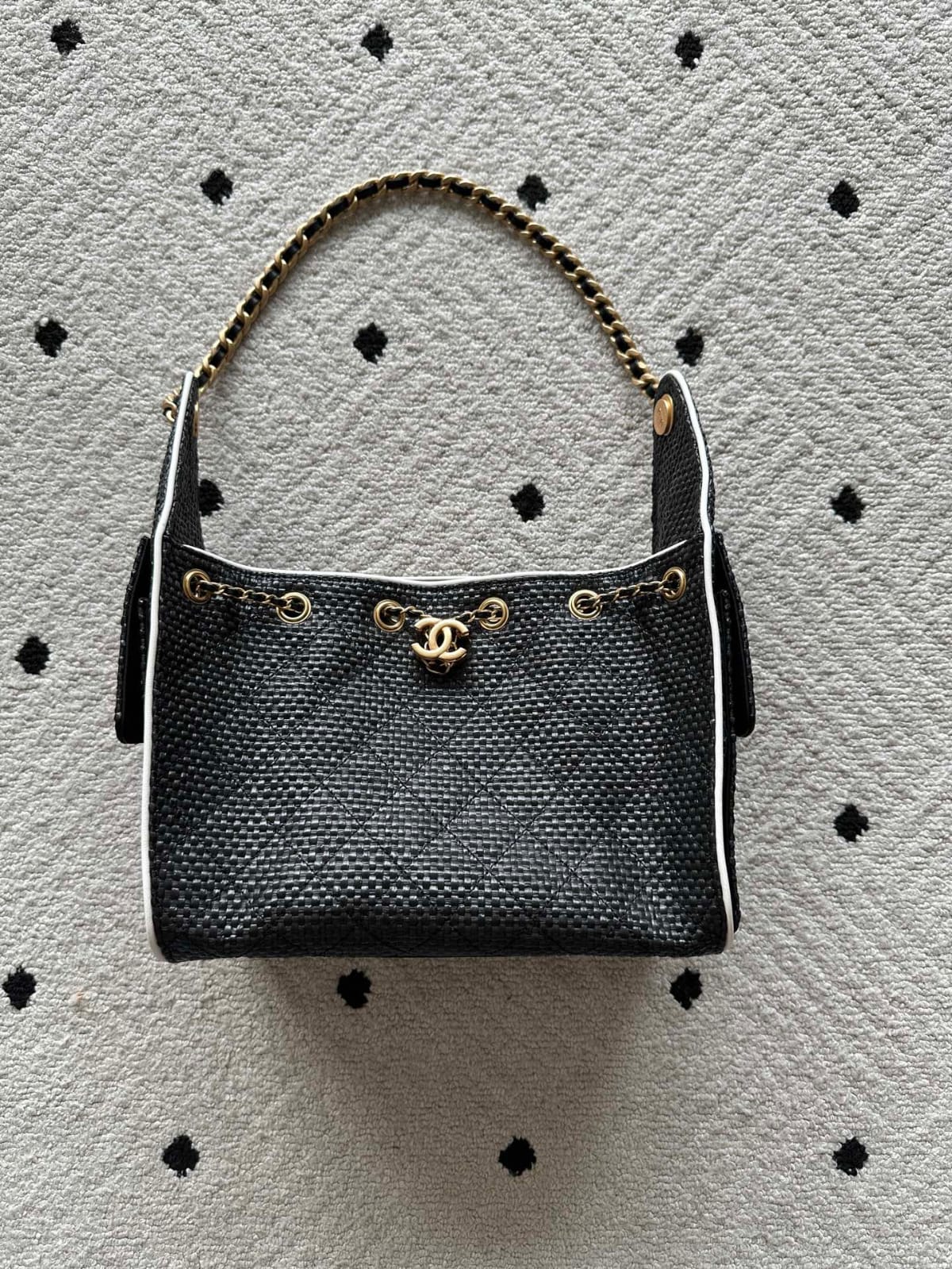 Bolsa Chanel 25 em Raffia - 30cm