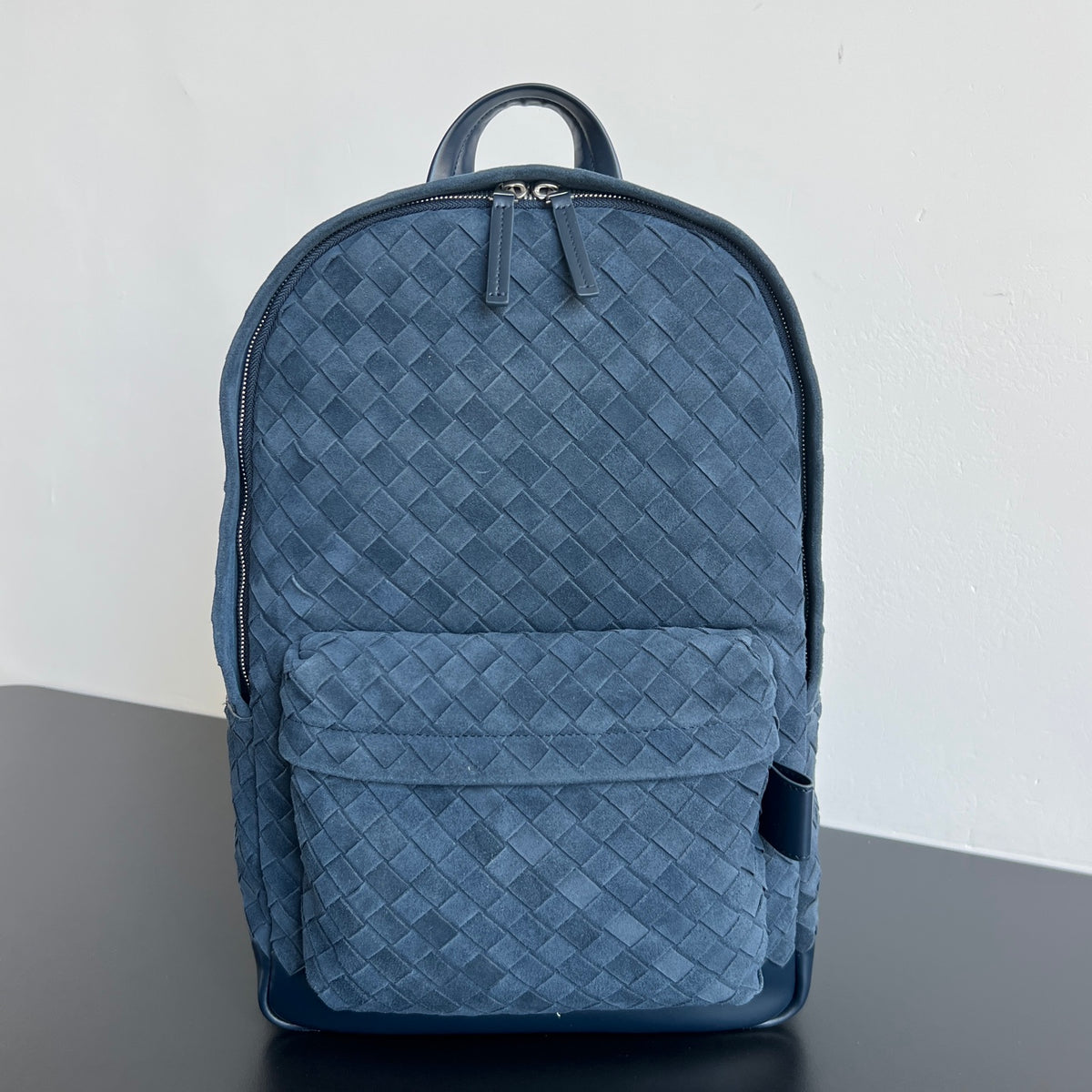 Bottega Veneta Mochila Intrecciato em Camurça e Couro - 46 cm