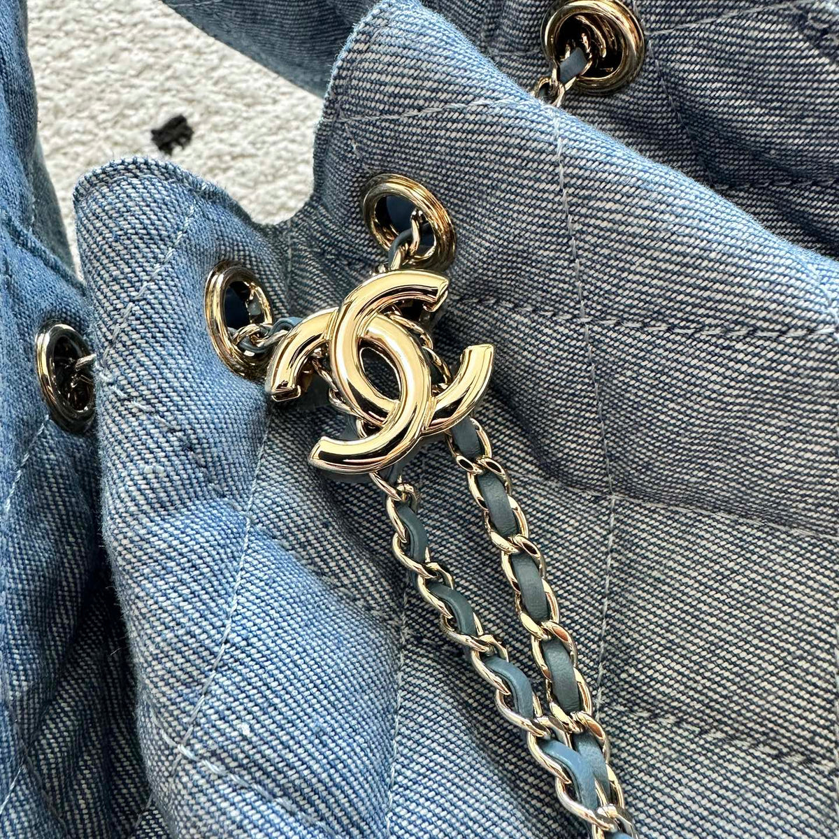 Bolsa Chanel 25 Jeans Denim Azul - 30cm