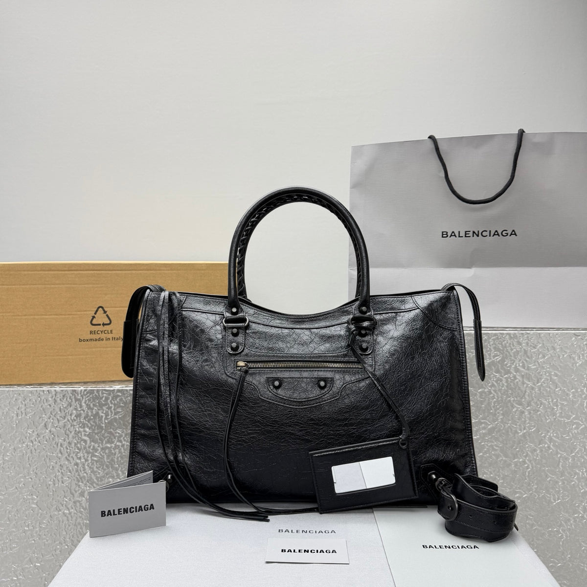 Bolsa Balenciaga Le City - Couro de Bezerro Preto - 46cm