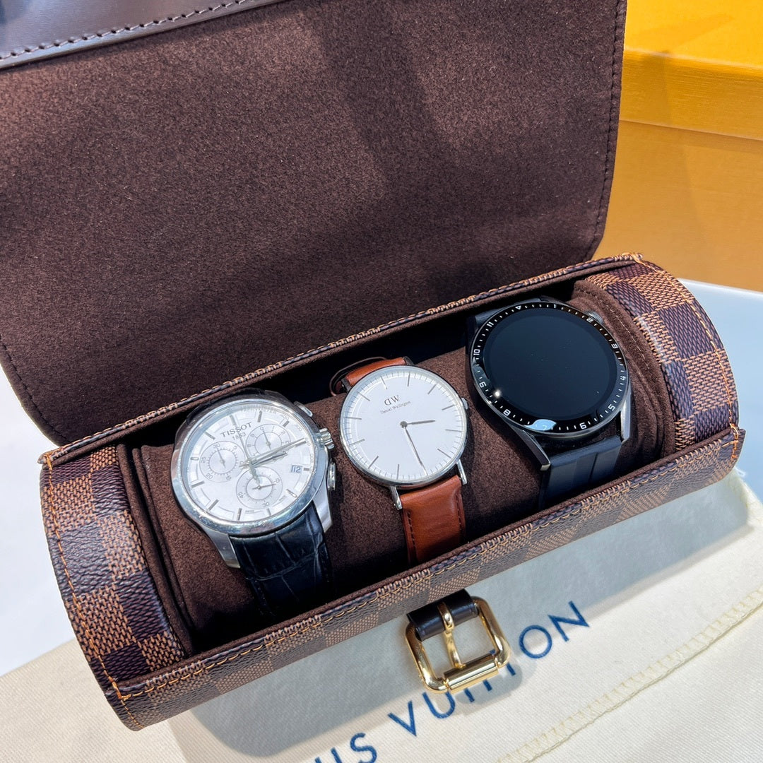 Porta-Relógios Louis Vuitton em couro genuíno