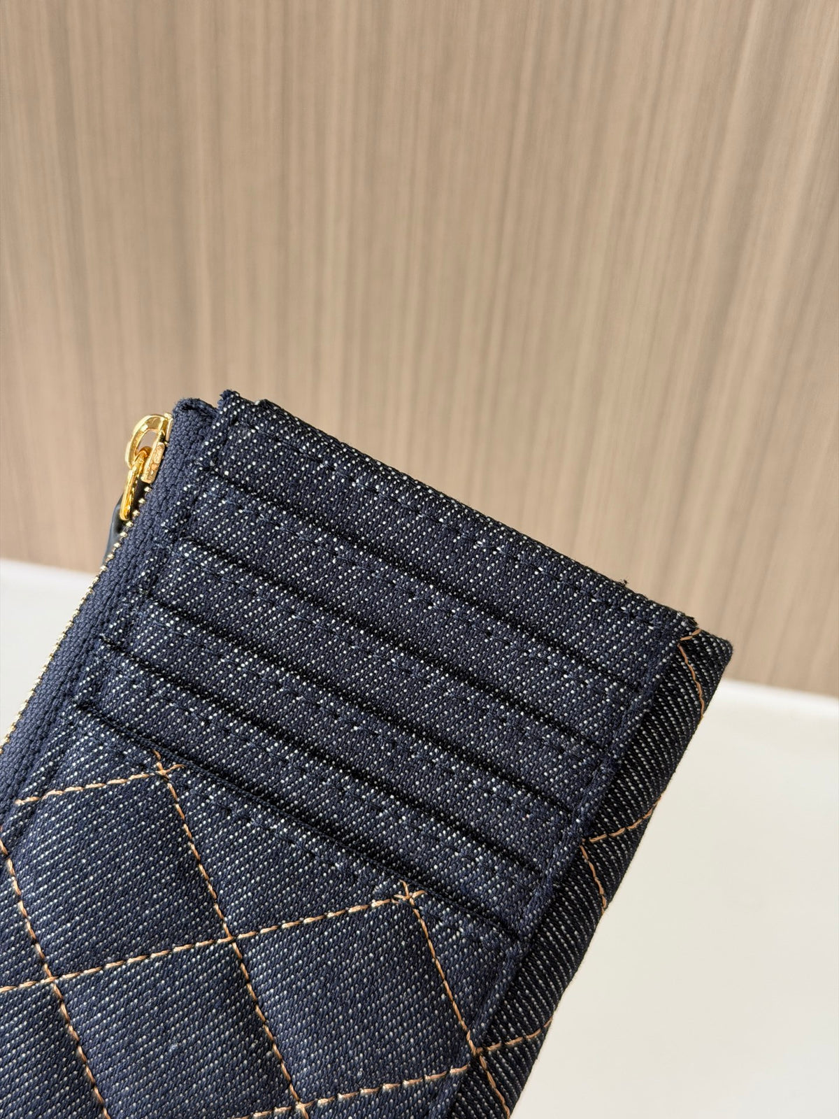 Carteira Chanel - Jeans Azul - 13cm
