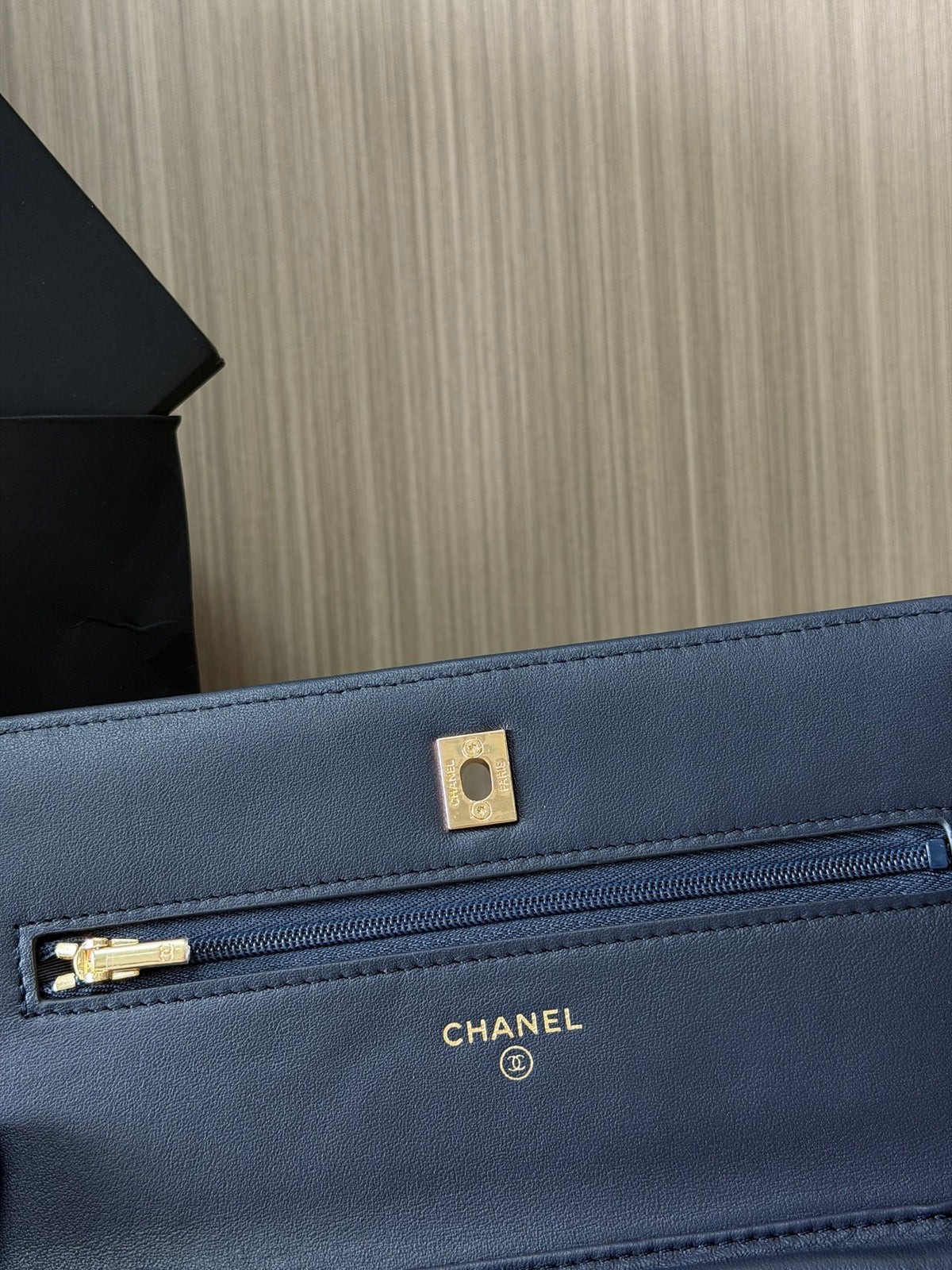 Bolsa carteira Chanel - Jeans Azul - 19cm